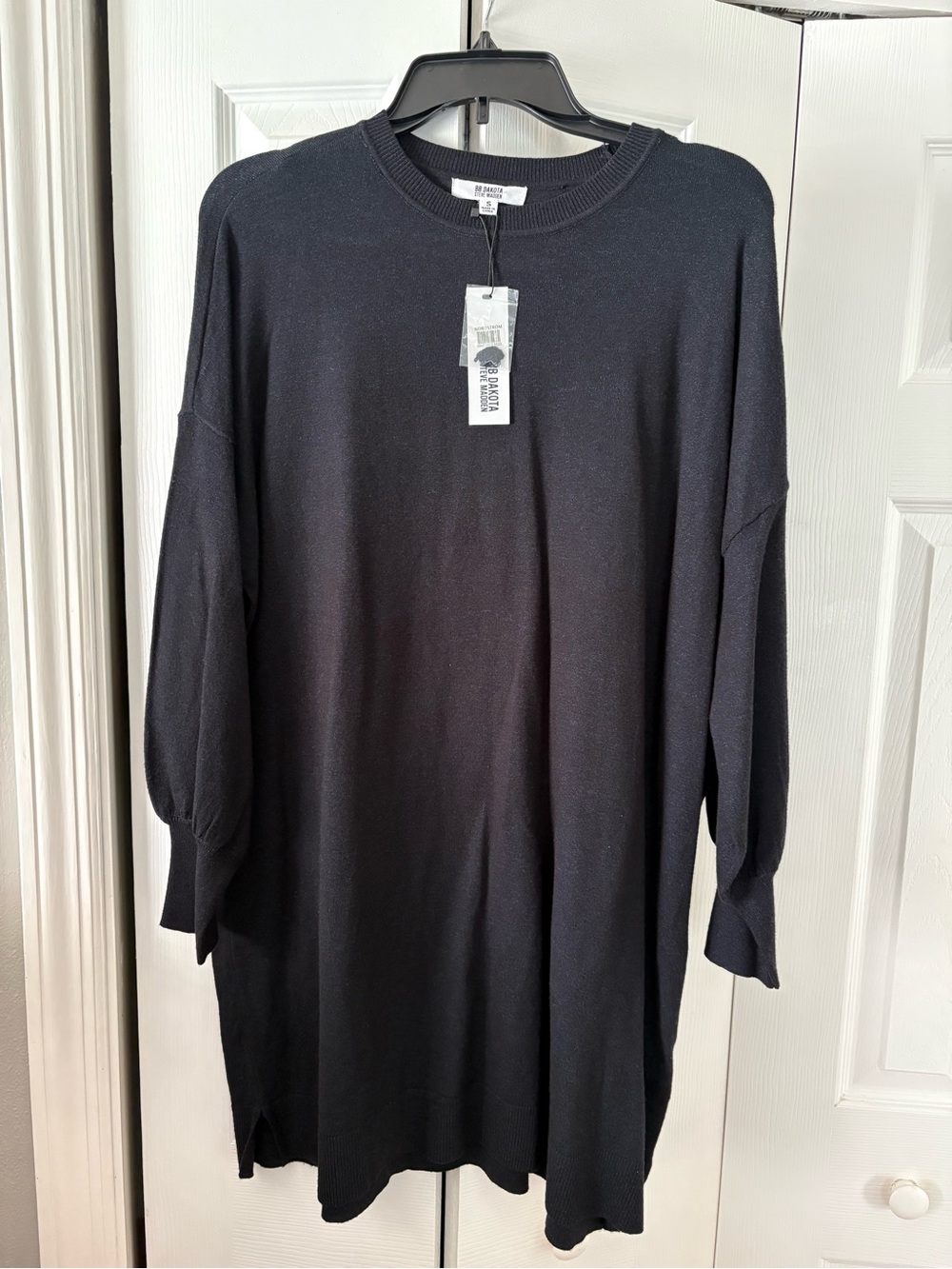 BB Dakota Women's Black Longline Crewneck Sweater Dress